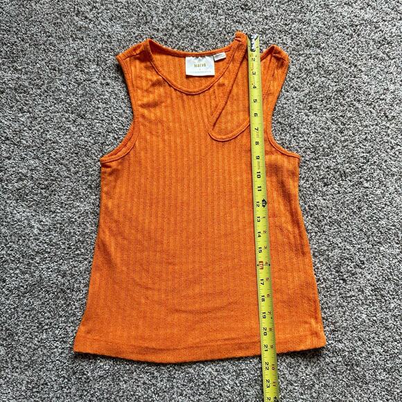 Maeve Anthropologie orange ribbed cut-out tank top size M - Picture 10 of 12